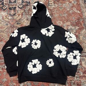 Black and White Floral Hoodie